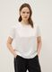 White short-sleeve T-shirt with soft neckline, regular fit_0