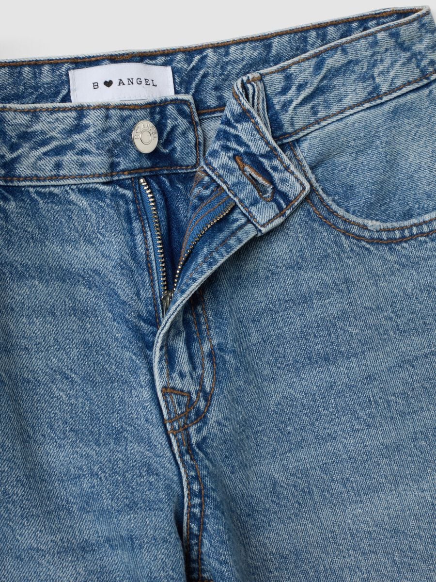 Light Blue Denim Wide-Leg Jeans in 100% Cotton_6