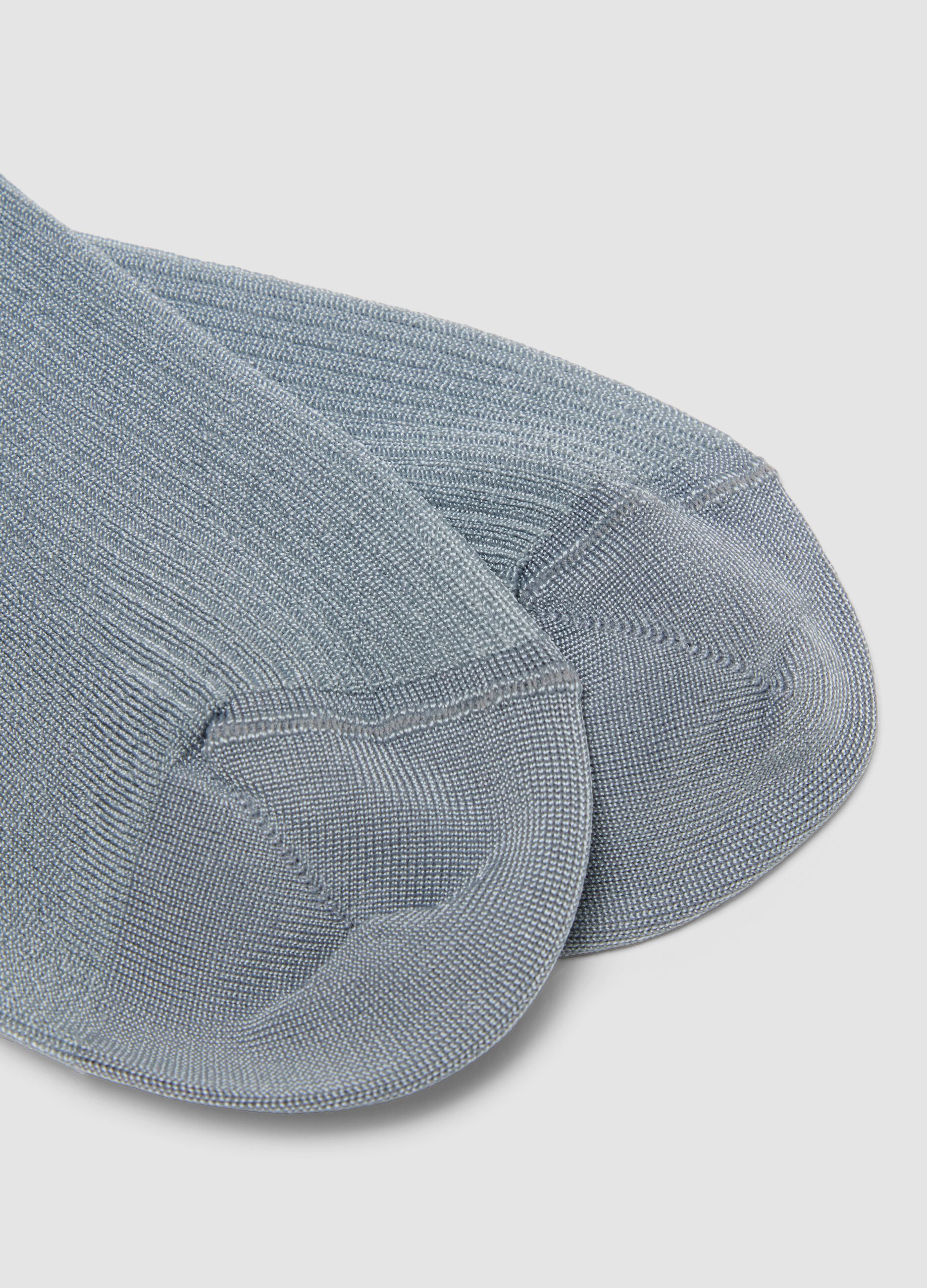 Calzini lunghi azzurri in viscosa elasticizzato