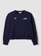 Blue cotton-blend crew-neck sweatshirt with print_0