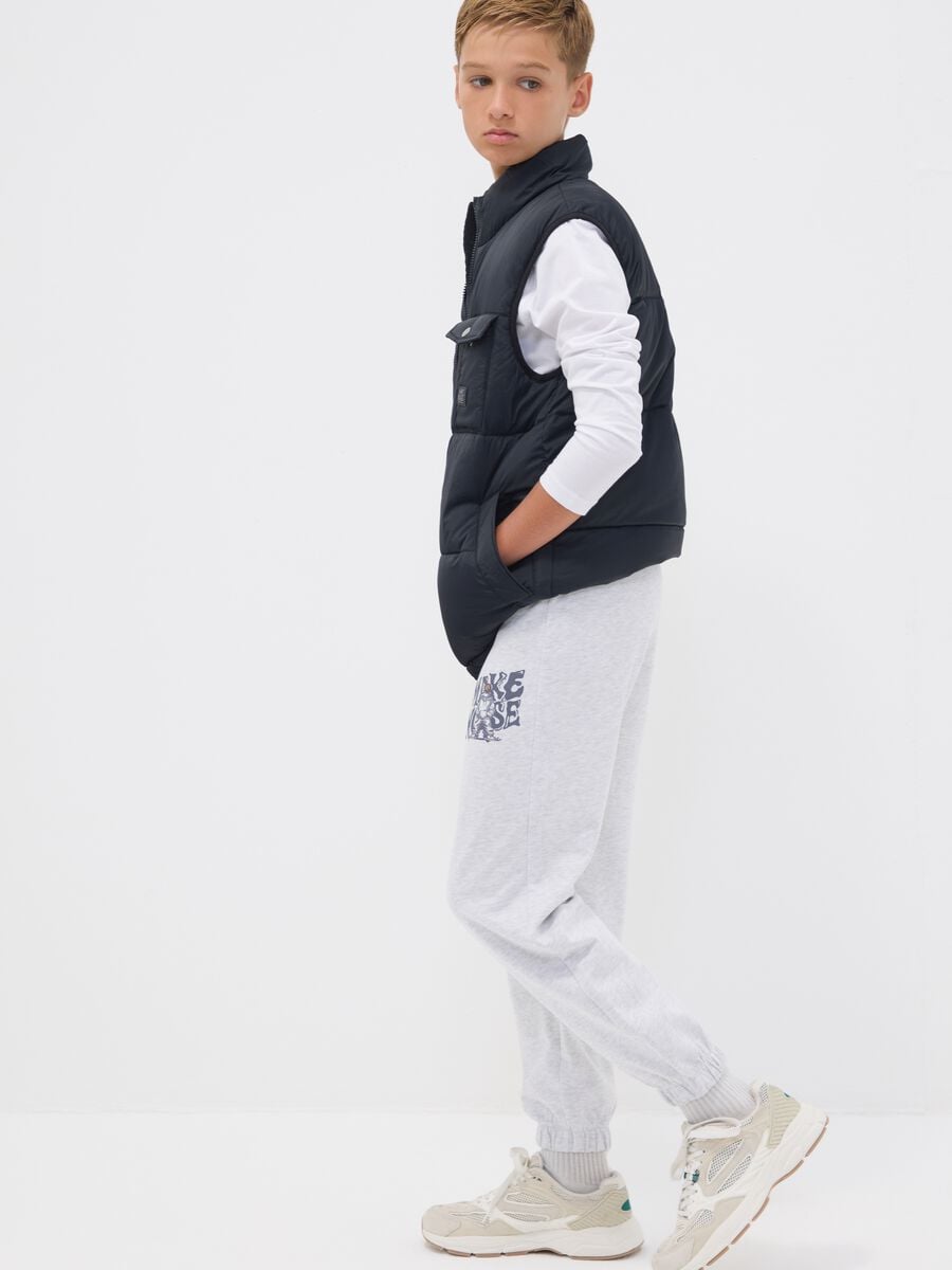 Pantaloni jogger grigi in puro cotone_0