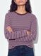 Purple striped pure cotton relaxed-fit crew-neck T-shirt_3