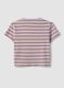 Purple striped pure cotton cropped T-shirt with print_2