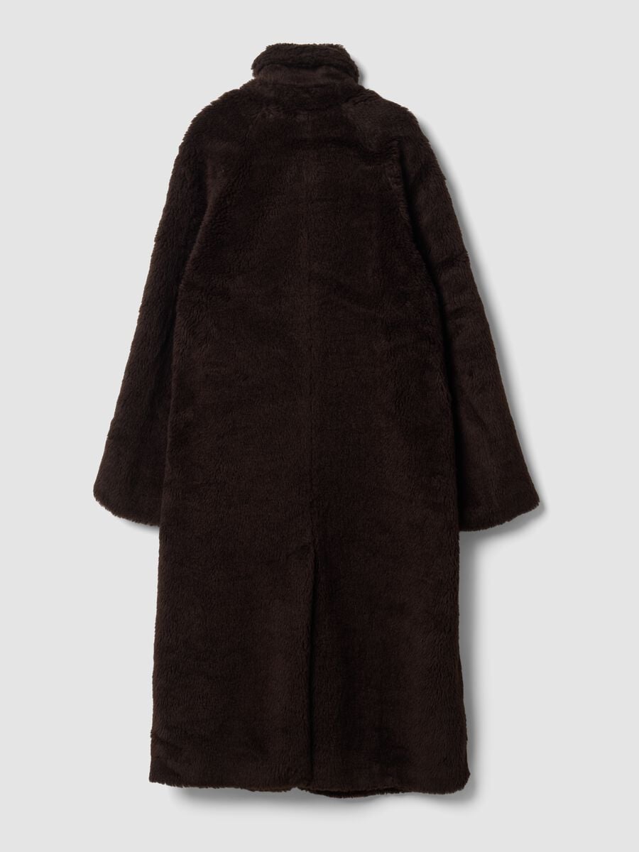 Brown wool-blend teddy coat with oversized fit_3