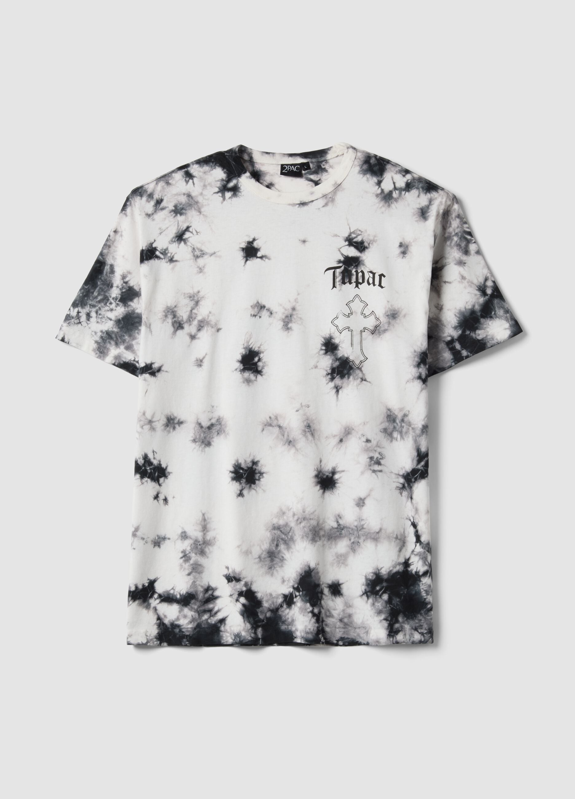 Multicolour pure cotton regular fit T-shirt with Tupac print