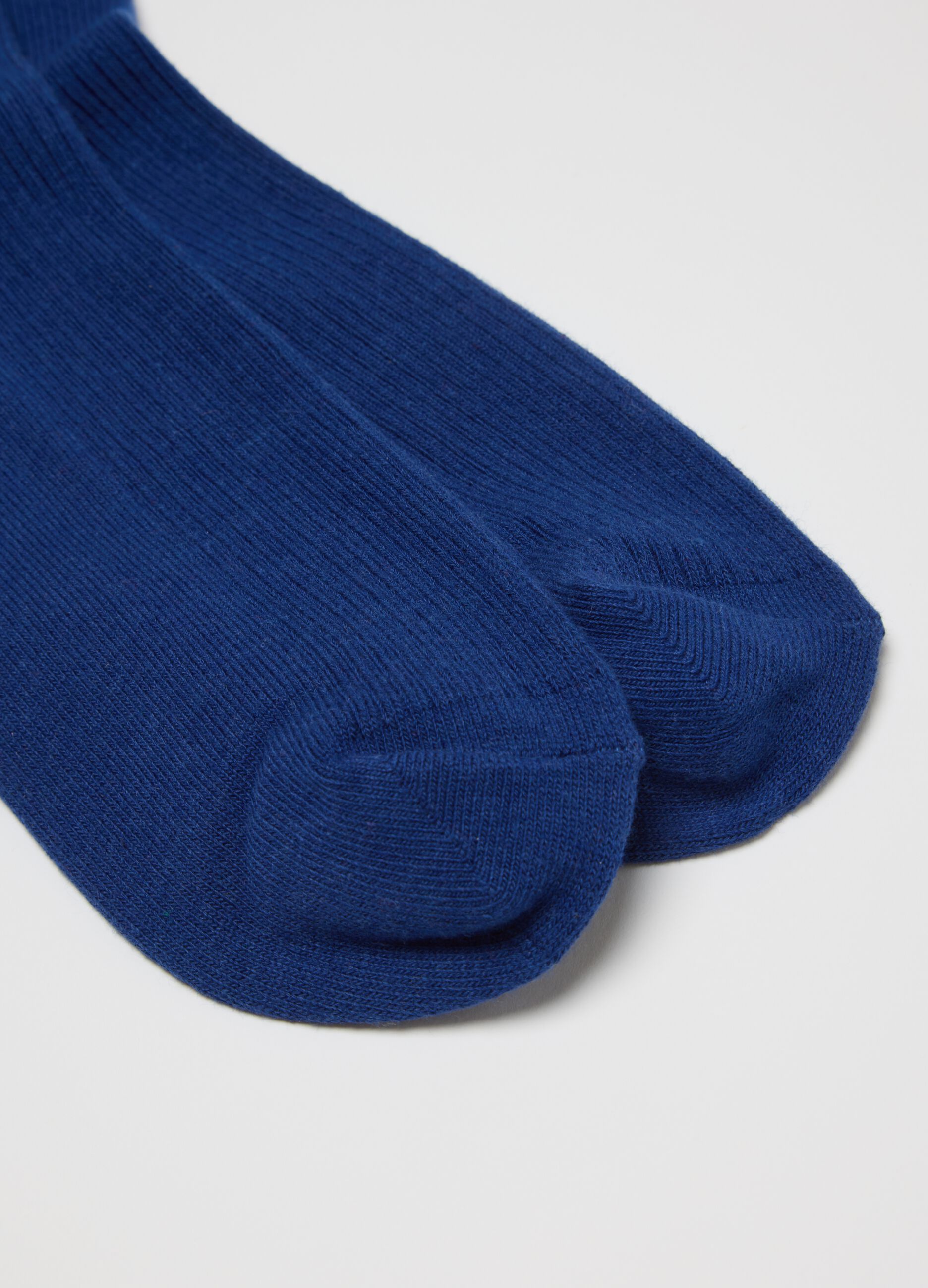 Blue midi cotton blend socks
