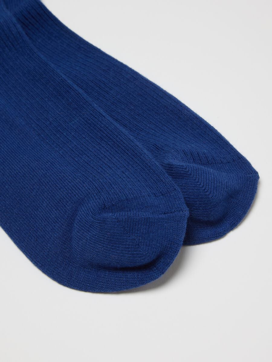 Blue midi cotton blend socks_1