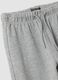 Grey pure cotton trousers with elasticated waist and rhinestones for girls_3