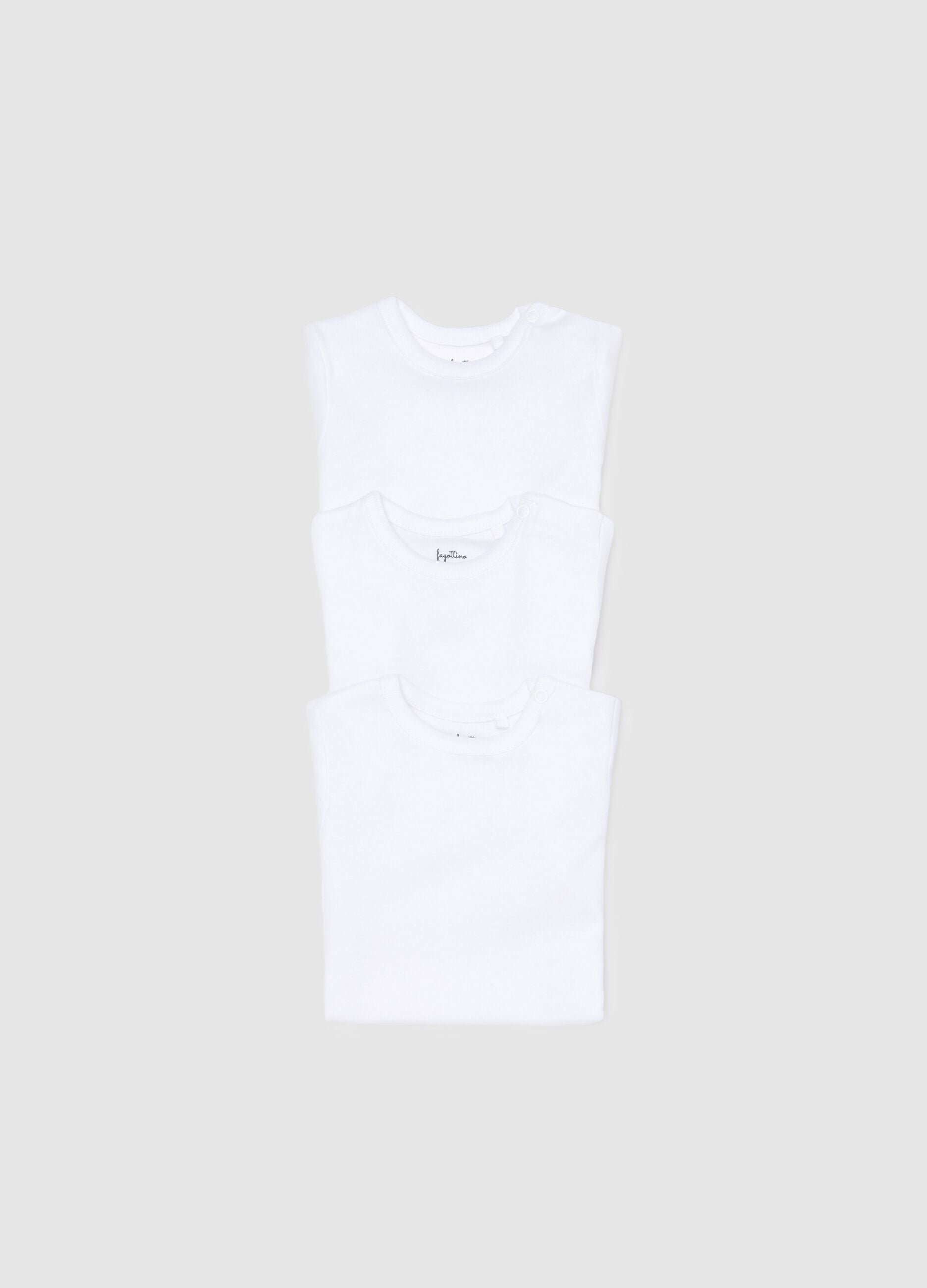 Newborn White Bodysuit Tripack in Pure Organic Cotton