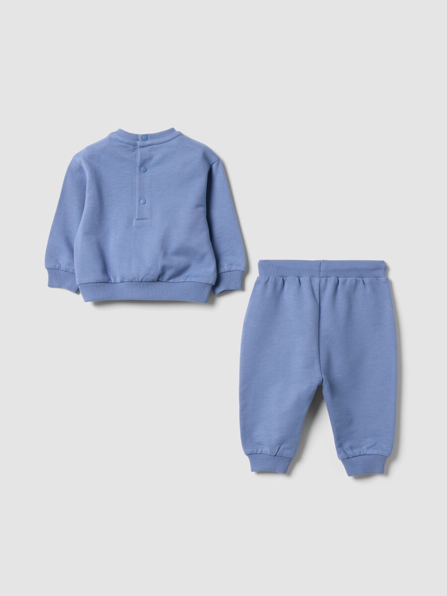 Blue organic cotton sweatshirt and joggers set for baby_1