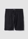 Black pure cotton regular-fit shorts with drawstring_4