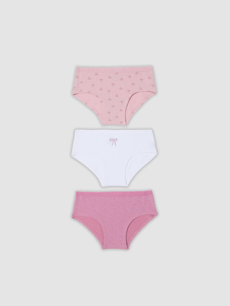 Girls&rsquo; 3-pack multicolour organic stretch cotton briefs_0