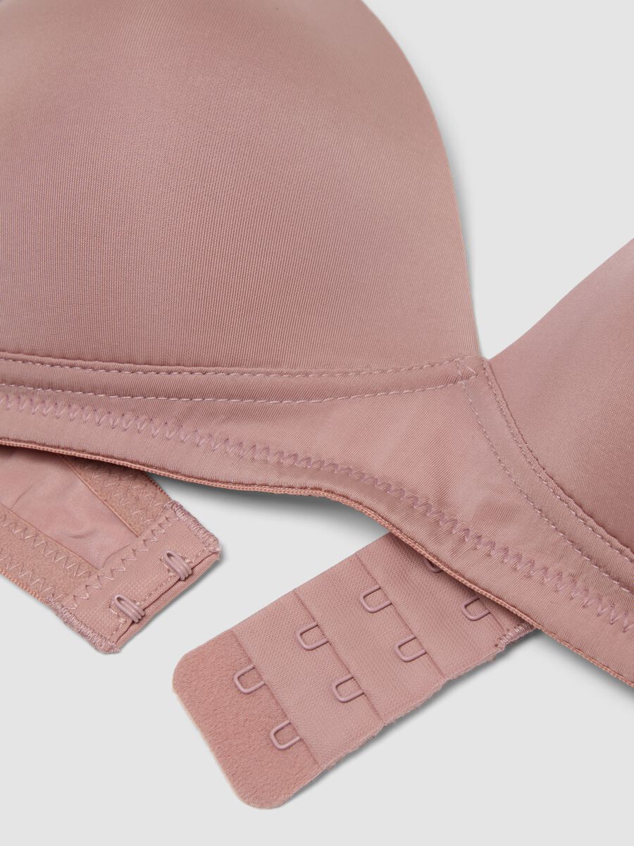 Pink padded bra in stretch fabric_5