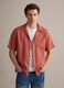 Red short-sleeved shirt in pure lyocell_2