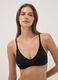Black organic stretch cotton triangle bra_0