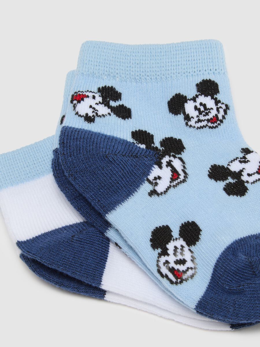 Baby's multicolour cotton blend short socks with Mickey Mouse - Tripack_1