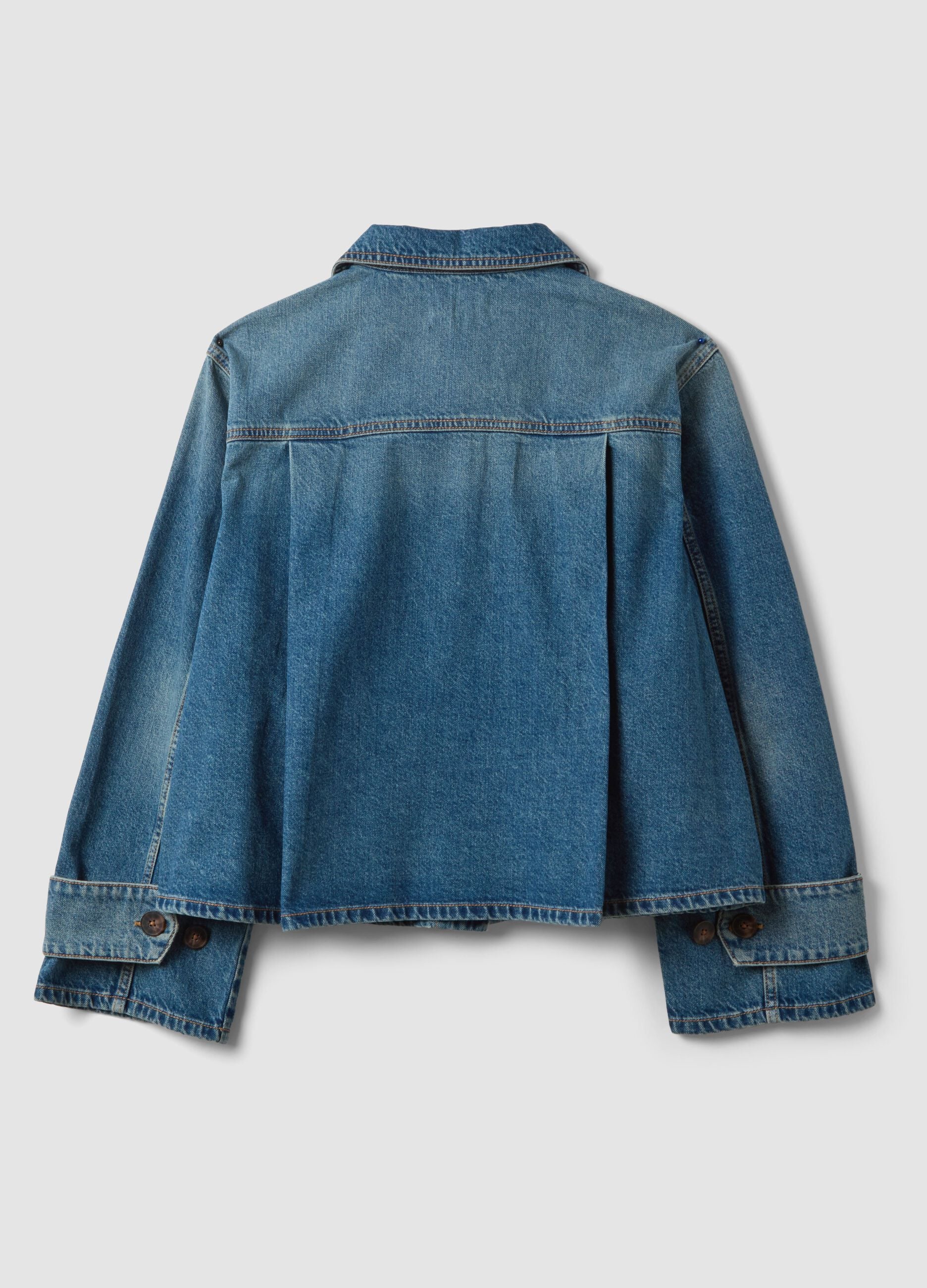 Blue oversized pure-cotton denim jacket