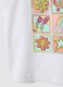 Girls' white pure cotton t-shirt regular fit with print_3
