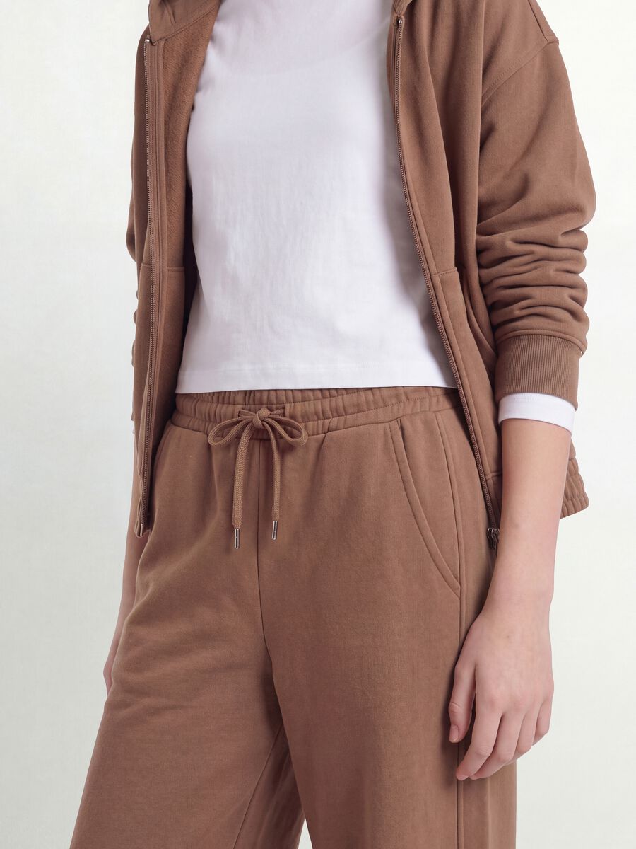 Pantaloni marroni culotte in puro cotone organico per ragazza_2