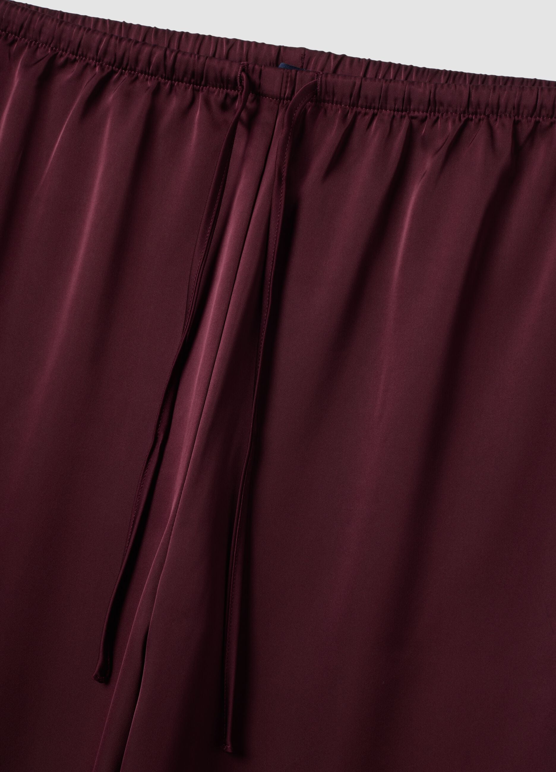 Red wide-leg trousers with regular waist