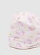 Multicoloured stretch cotton baby girl's cap with prints_2