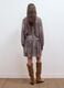 Purple dress with plunging V-neckline and elegant hem ruffle_3