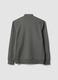 Grey full-zip piqu&eacute; sweatshirt in stretch fabric with ribbed collar_6