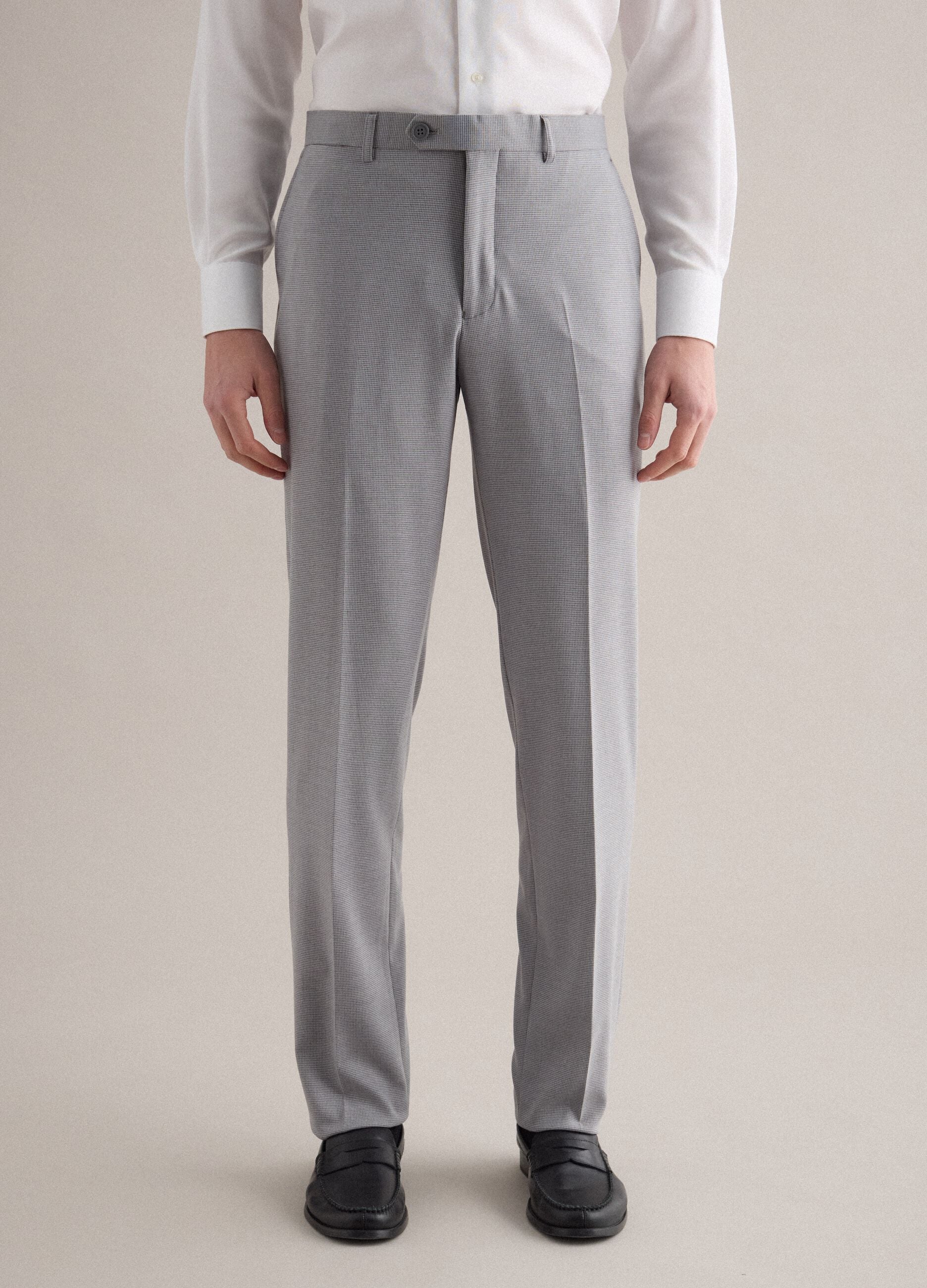 Grey regular fit trousers
