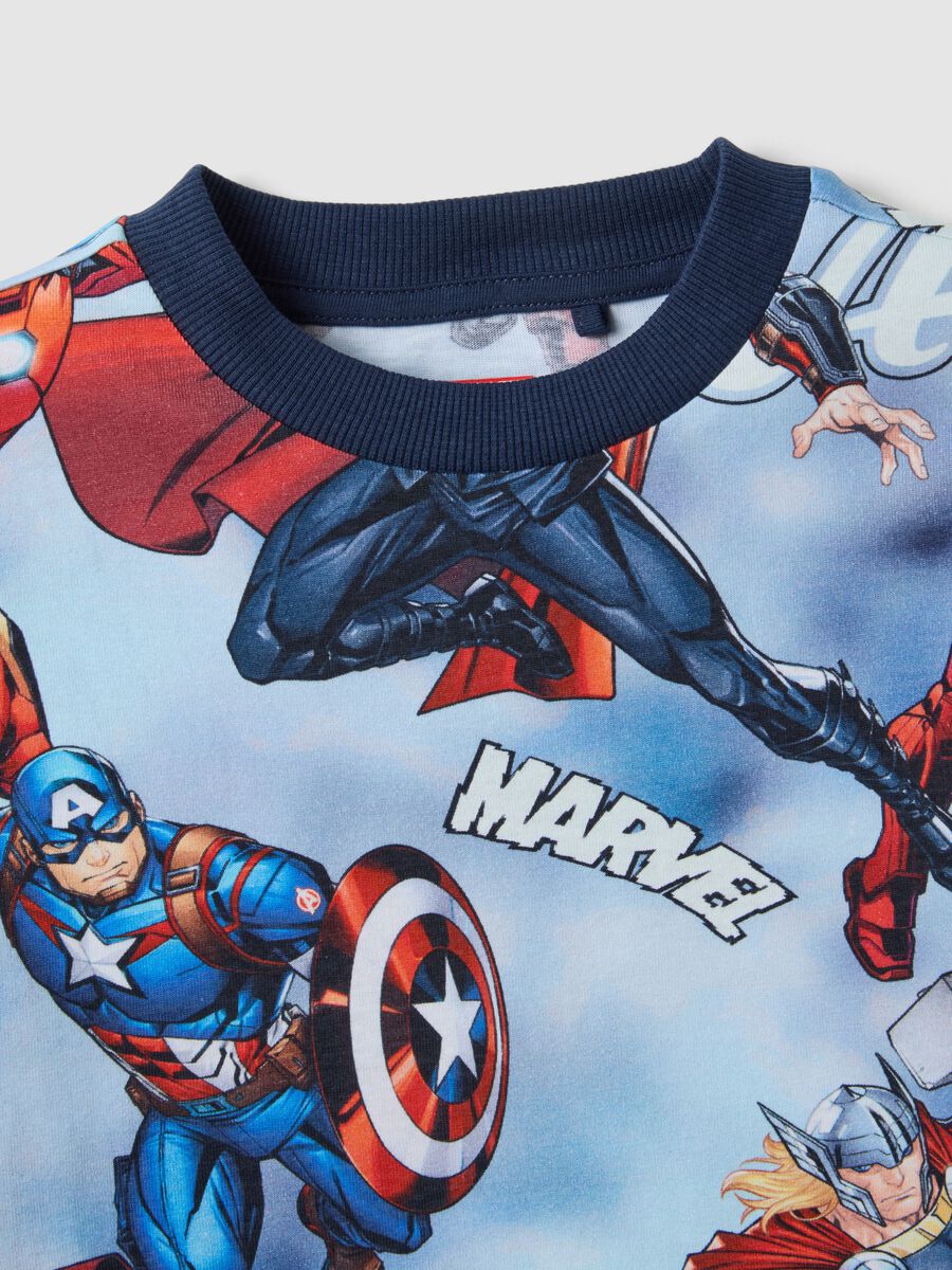 T-shirt in puro cotone multicolor da bambino oversize fit con Avengers_2