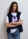 Blue pure-cotton knitted gilet in a regular fit_2