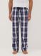 Men&rsquo;s blue organic cotton checked pyjama trousers_1