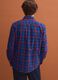 Blue checked Oxford shirt in pure cotton, regular fit_3