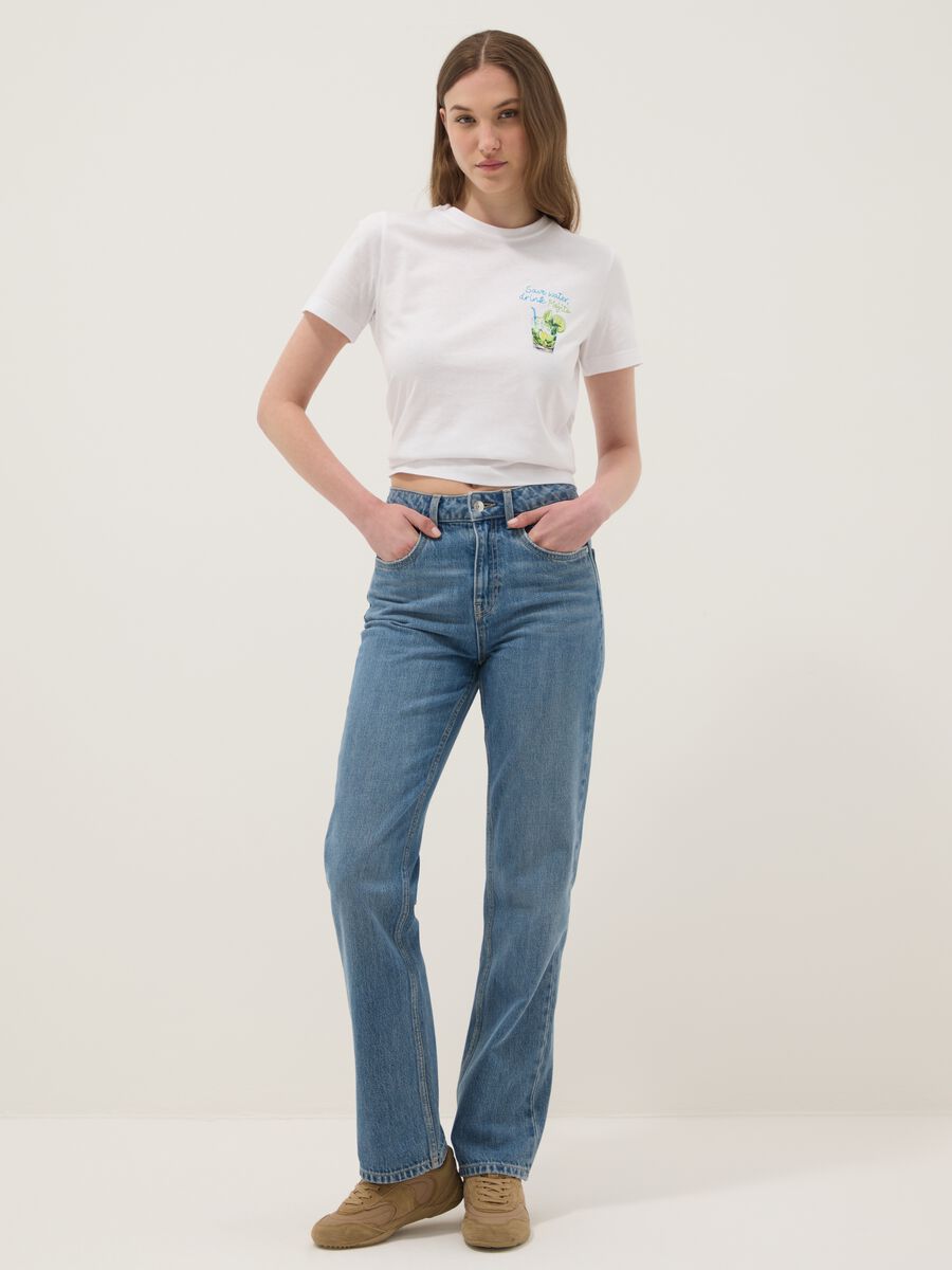 White pure cotton short-sleeve T-shirt_1