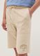 Beige pure cotton jogger shorts for boys with elasticated waist_2