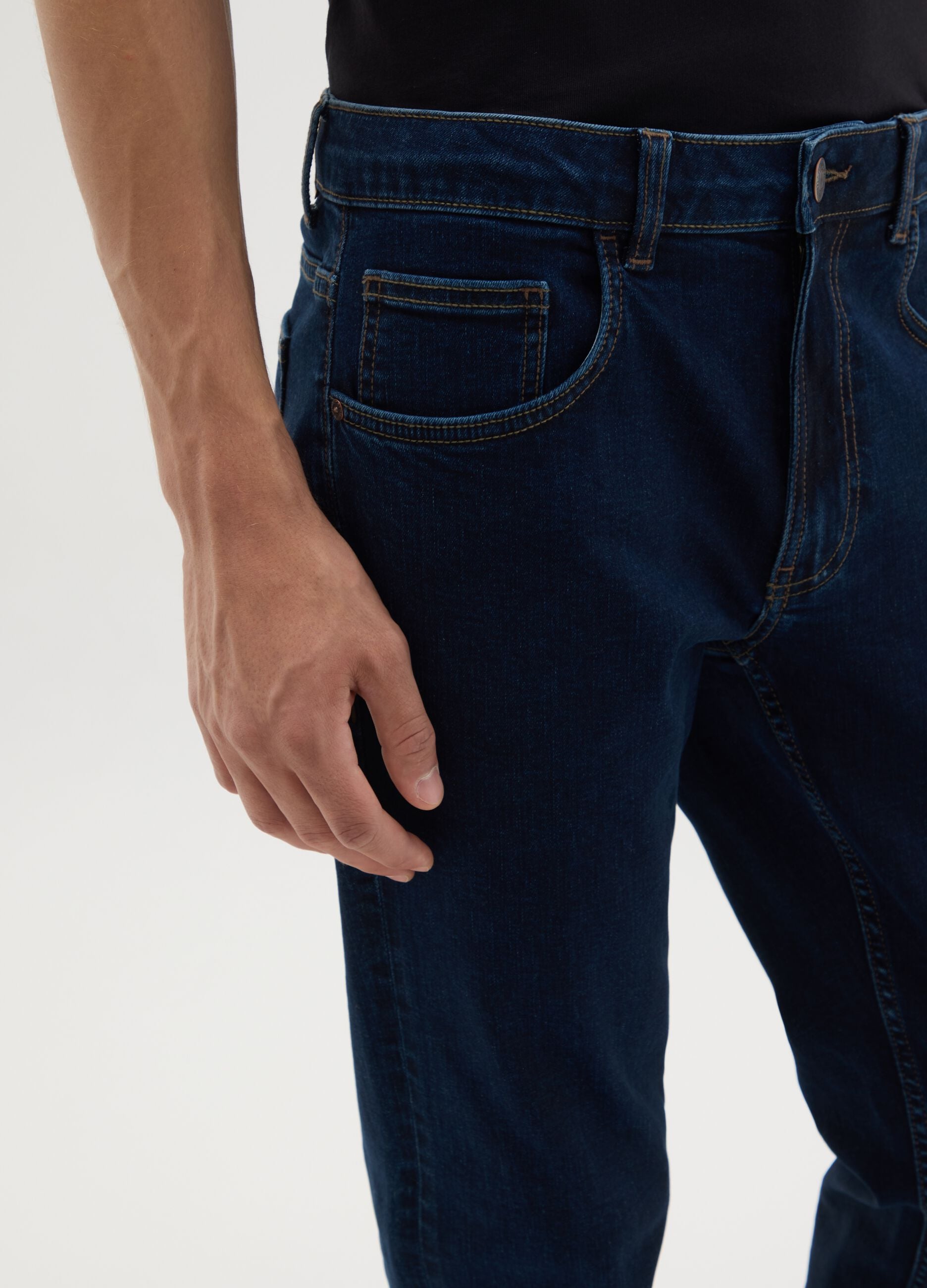 Men's Dark Blue Slim Fit Denim Jeans