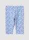 Colourful stretch cotton slim leggings for girls with flowers_0
