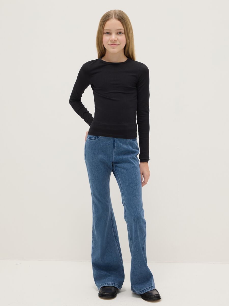 Girls' Blue Denim Flare Fit Jeans_0