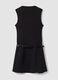 Black stretch viscose dress with structured high neckline_2