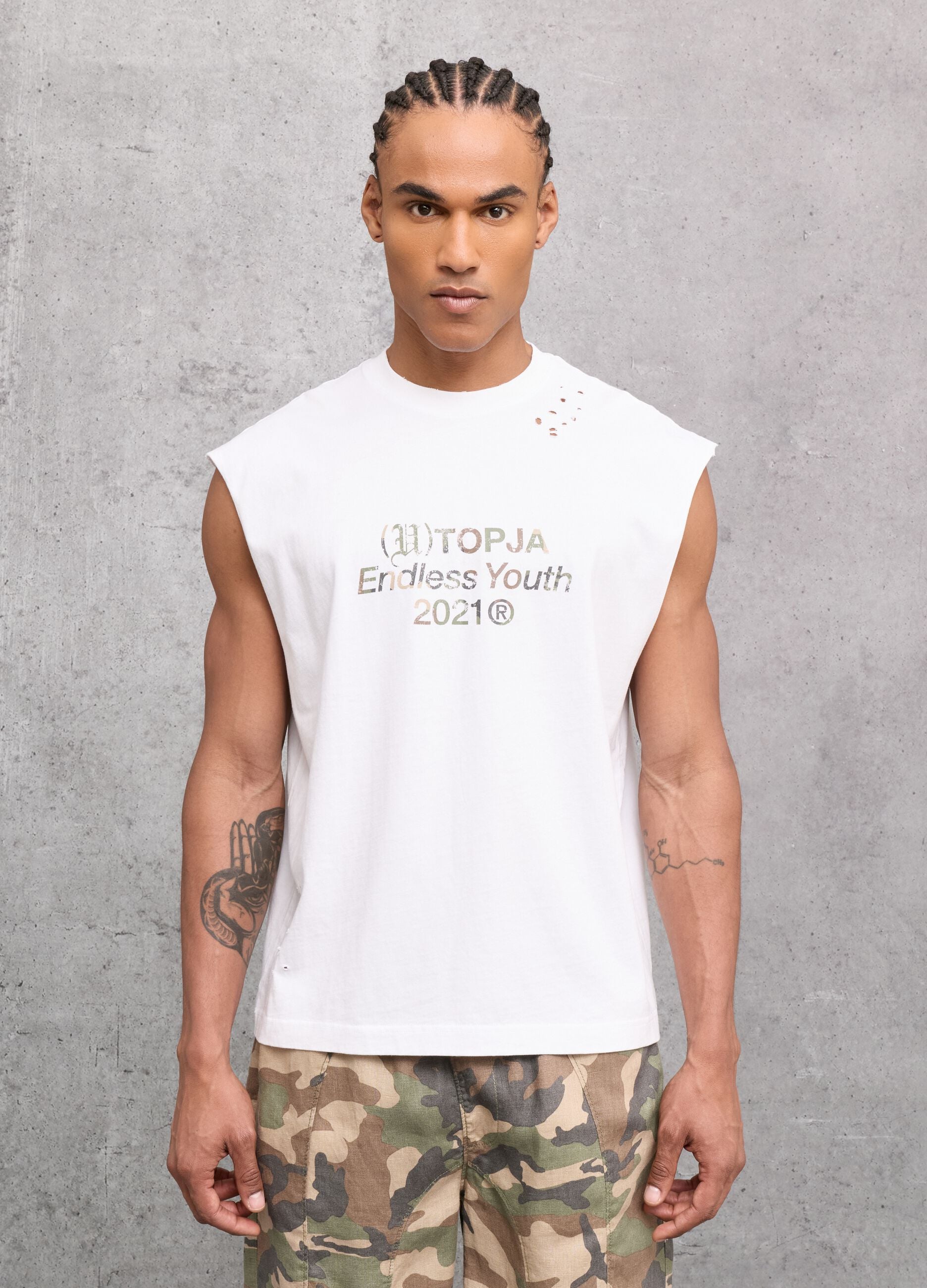 Sunfaded White Tank Top