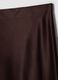 Brown satin midi skirt in stretch fabric_5