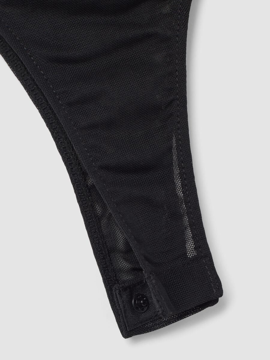 Body nero in tessuto elasticizzato con strass fitted_1