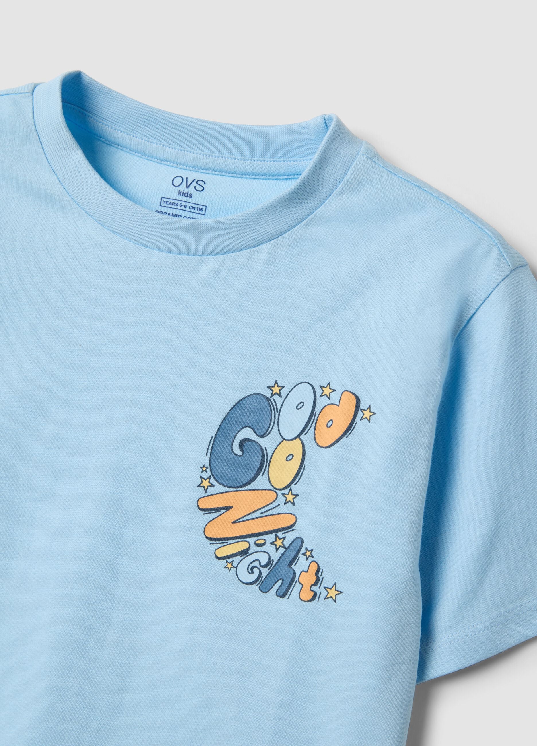 Light blue pure organic cotton kids&rsquo; pyjamas, regular fit