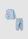 Light blue organic cotton printed pyjamas for baby and toddler_0