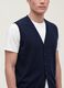 Blue viscose-blend waistcoat with deep V-neck, regular fit_4