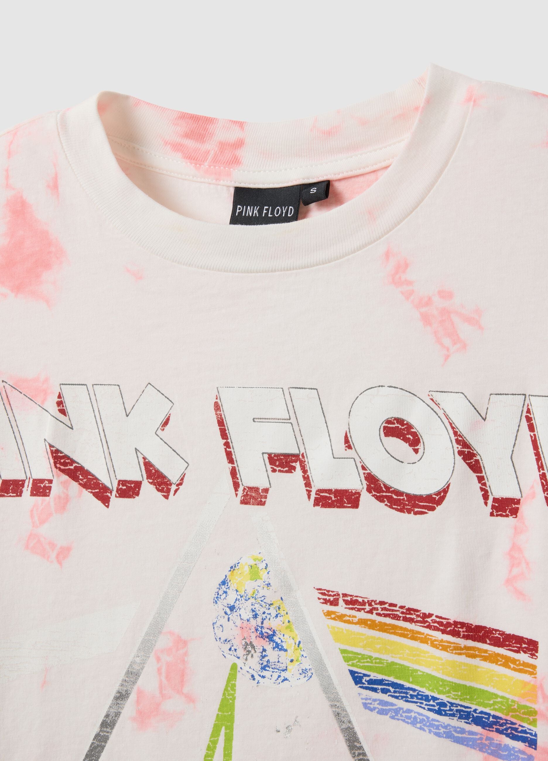Regular fit multicolour pure cotton T-shirt with Pink Floyd print