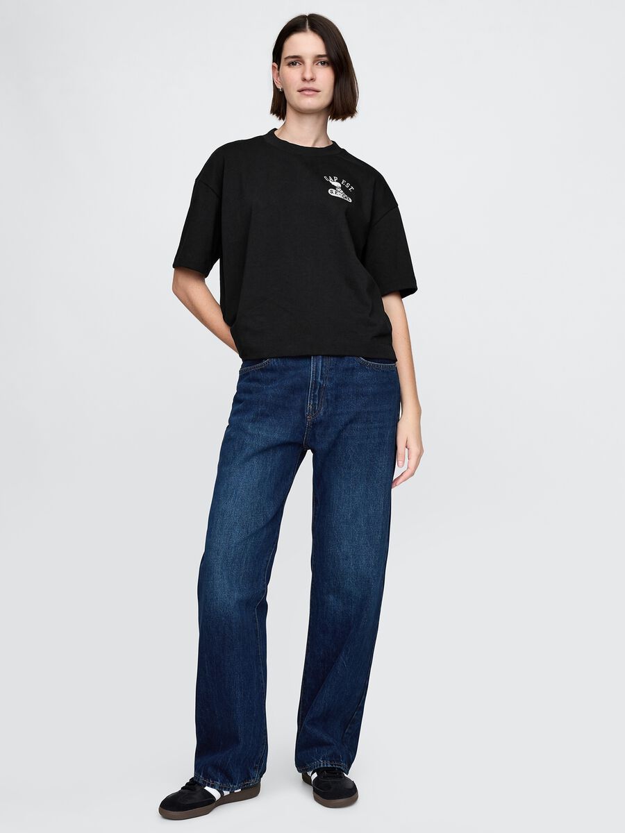 T-shirt a maniche corte in cotone con logo GAP_1