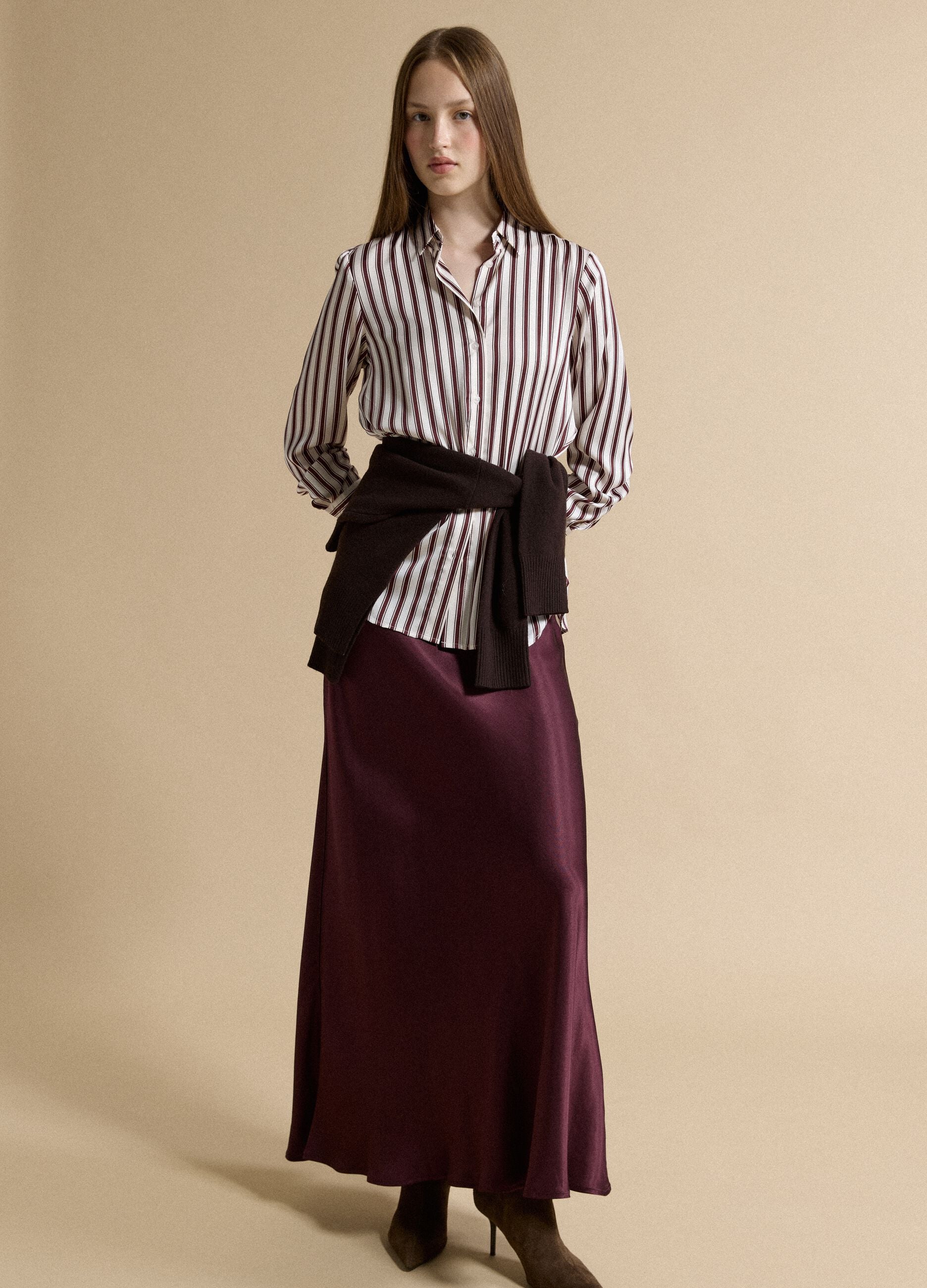 White regular-fit striped stretch shirt