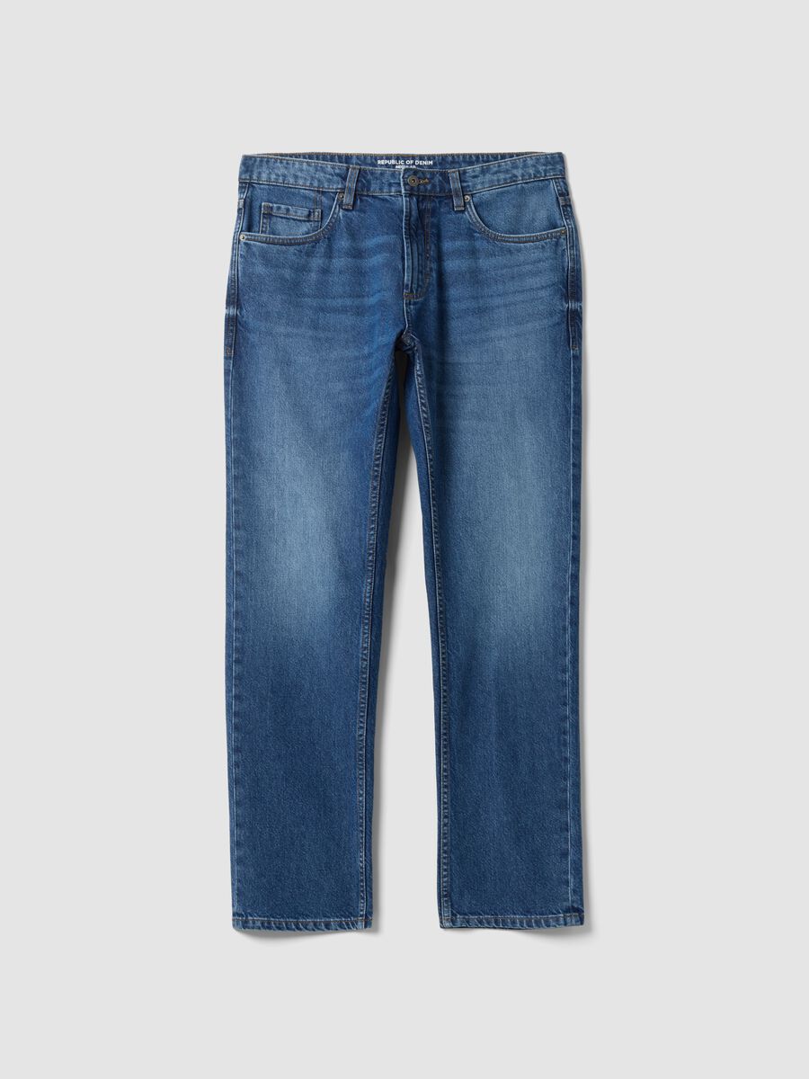 Regular fit pure cotton denim jeans_4