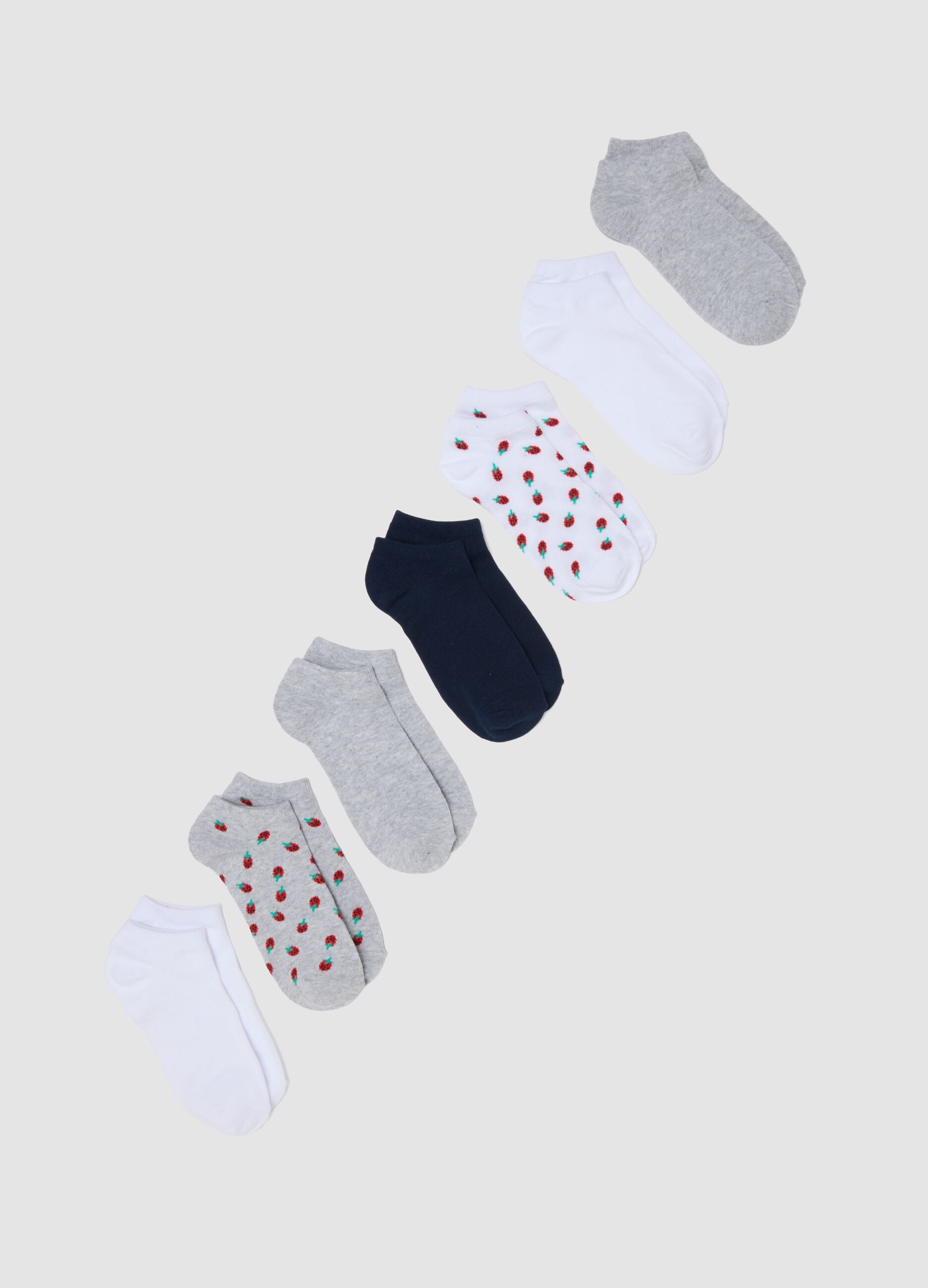 Seven-pack of multicolour organic cotton ankle socks