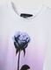 White pure cotton T-shirt with floral print, regular fit_5